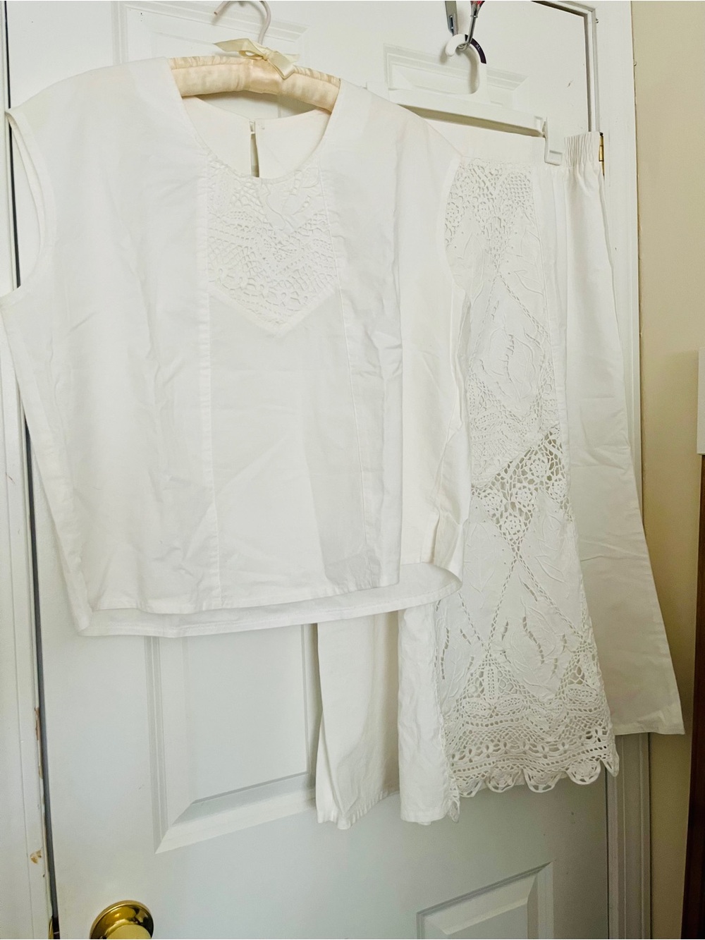 Vintage Limm’s Three Piece Beachy Romantic Lace Crochet Set with Sequins - Picture 8 of 16